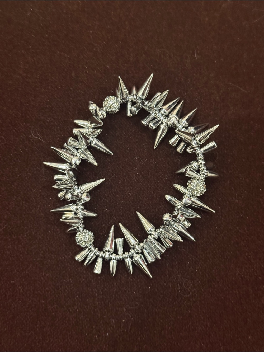 Stella & Dot Silver Spike & Pave Crystal Stretch Bracelet - Women's Jewelry